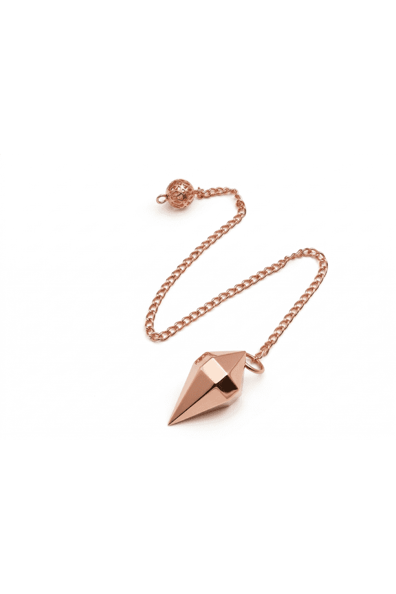 12 Facet Cone Shape Copper Metal Dowsing Divination Pendulum