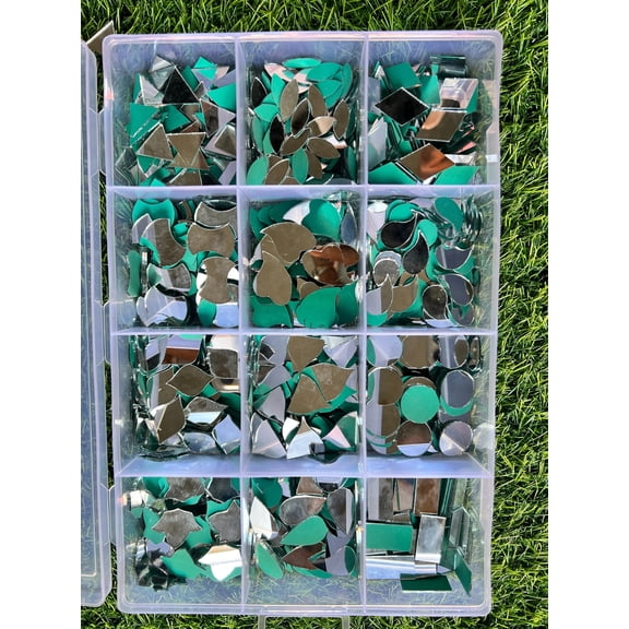 12 Fancy Shapes for Silver Beads Work, Lippan Mirror Art Mirror Handycraft, 50g, 985 Pieces
