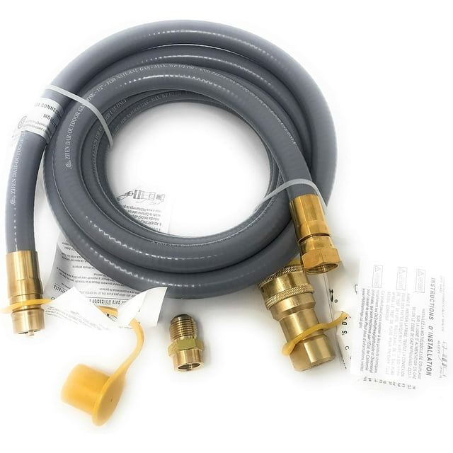 12 Feet 1/2" QDD+NG 144" Hose Natural Gas and Propane Conversion Kit 1/