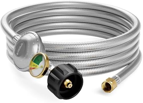 12 Feet Propane Regulator With Hose, QCC1 Low Pressure Regulator Hose for Weber, and Most LP Gas Grill$$Garden & Patio