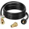 thumbnail image 1 of 12 Feet Propane Tank Extension Hose with Gauge, Include Tank Adapter Converts POL 100 lb Propane Tank to QCC1 for Gas Grill, Heater and Propane Appliances$$, 1 of 8