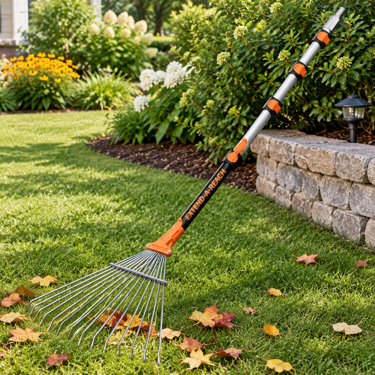 12 Feet Telescoping Roof Rake for Leaves and Pines, Collapsible Garden ...