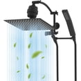 thumbnail image 1 of 12'' Filtered Rainfall Shower  with Handheld Combo, High  Shower Wand, 16'' Adjustable Extension Arm, 20 Stage Shower Filter, 71'' Hose, Shower Holder, Matte Black, 1 of 7