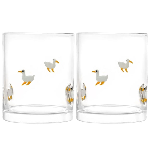 12 Fl Oz Easter Goose Charm Drinking Glasses,Set Of 2,Icon Glasses,Cute Glass Cups,