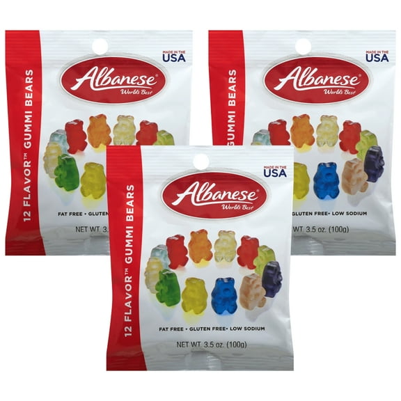 12 Flavors Gummy Bears 3.5 oz Candies for Spring Birthday Wedding Party Favors Sweet Snacking Treats Basket Stocking Stuffers Goodie Bag Bowl Filler Picnic Candy Dish Buffet Gift Supplies - 3 count