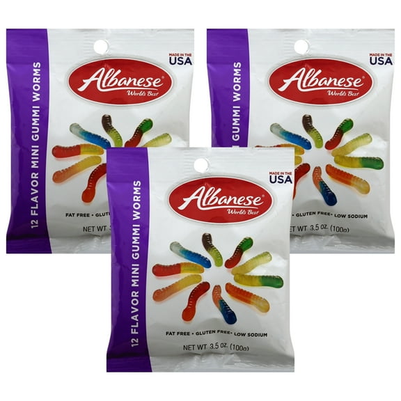 12 Flavors Mini Gummy Worms 3.5 oz for Spring Birthday Wedding Party Favors Sweet Snacking Treats Basket Stocking Stuffers Goodie Bag Bowl Filler Picnic Candy Dish Buffet Gift Supplies - 3 count