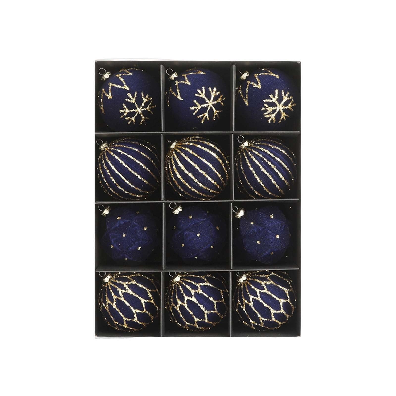 12 Flocked Shatterproof 315 Inch Festive Snowflake Design Hanging ...