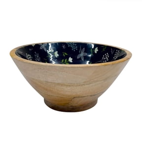 12" Floral Patterned Wood Bowl by Ashland
