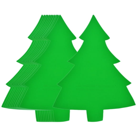 (12) Foam DIY Christmas Tree, 8-inch Green Decorative Shape for Crafts Bulletin Board Cutouts Classroom Home Office Decor Winter Snowflake Xmas Decorations Holiday Party Supply with Bonus Mabvdsa