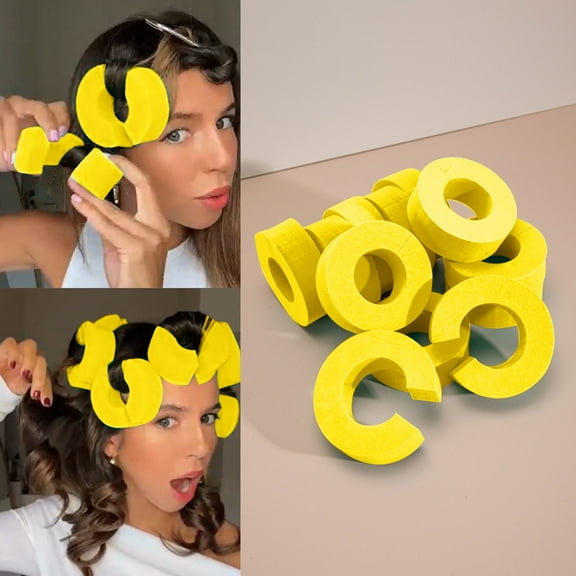 12 Foam Hair Roller Set Heatless Self Fastening Soft Curlers For Overnight Styling Medium Short Hair 12PCS