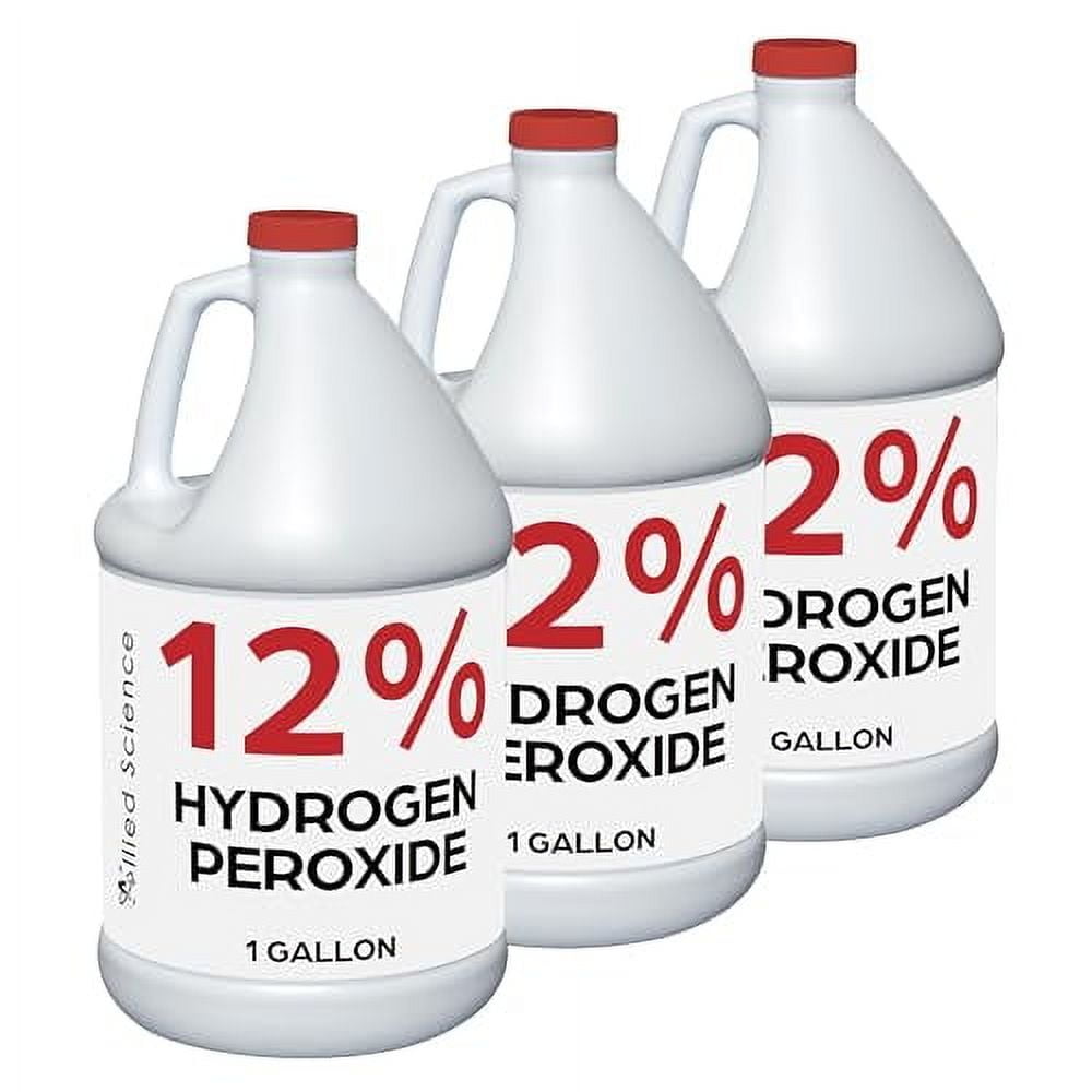 12% Food Grade Hydrogen Peroxide, 4X Stronger, Dilute and Use for Personal Care, Home, Kitchen, Bath, Carpet, Water Cleaner, Plant Treatment, 1 Gallon (3)