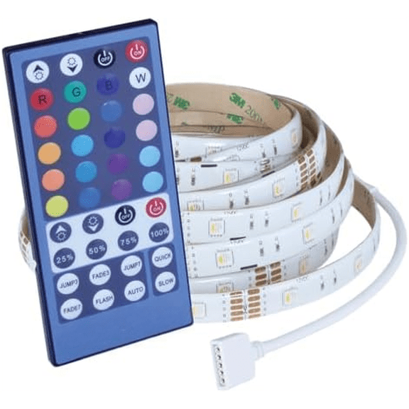 12-Foot LED Light Strip with IR Remote  16  Options, Flexible RGB Tape Light for Under Cabinet, TV & Accent Lighting  Dimmable$$Tools & Hardware Other