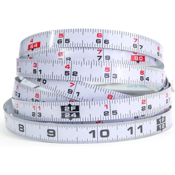 12-Foot Self-Adhesive Measuring Tape - Left to Right Reading Bench Ruler - Stick On Precision Workshop Scale - KMS7724