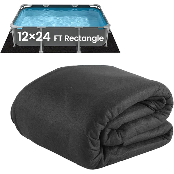 12-Foot x 24-Foot Rectangle Above Ground Pool Liner Pad, Geotextile Under Padding, Extends Liner Life, Puncture & Weed Barrier, Eco-Friendly Fabric