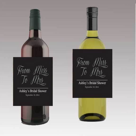 12 From Miss to Mrs Wedding Wine / Beer Bottle Labels Great for Engagement Bridal Shower Party