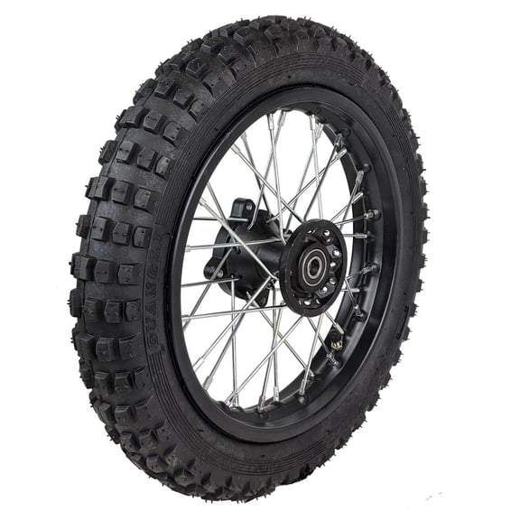 RedCap Front 12-inch Wheel Rim with Disc Brake Tire 60/100-12 Complete Front Tire & Rim Assembly for 110cc 125cc 140cc Dirt Bike Pit Bike & Off-Road Motorcycle