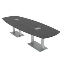 12 Ft Arc Boat Modular Conference Table Square Metal Bases w/Electric