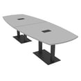 thumbnail image 1 of 12 Ft Arc Boat Modular Conference Table Square Metal Bases w/Electric, 1 of 7