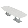 thumbnail image 1 of 12 Ft Arc Boat Modular Conference Table Square Metal Bases w/Electric, 1 of 5