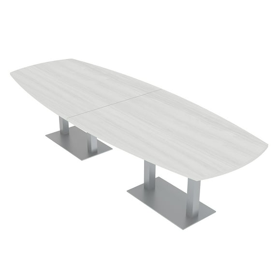 12 Ft Arc Boat Modular Conference Table Square Metal Bases w/Electric