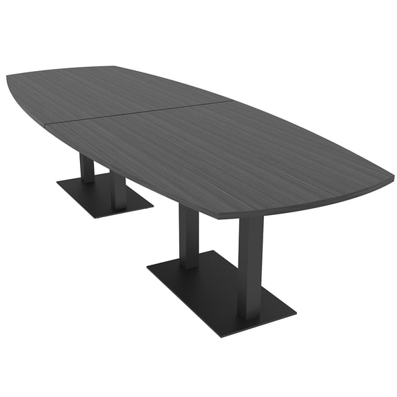 12 Ft Arc Boat Modular Conference Table Square Metal Bases w/Electric