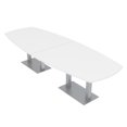thumbnail image 1 of 12 Ft Arc Boat Modular Conference Table Square Metal Bases w/Electric, 1 of 5