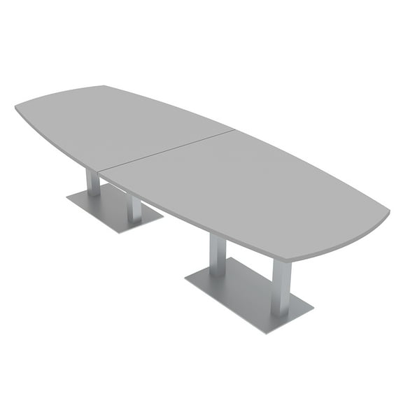 12 Ft Arc Boat Modular Conference Table Square Metal Bases w/Electric