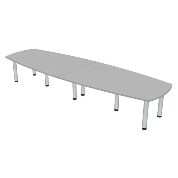 12X4 Arc Boat Conference Room Table with Power Modules And Post Legs