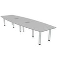 thumbnail image 1 of 12 Ft Boat Shaped Conference Table with Power And Data Post Legs, 1 of 7