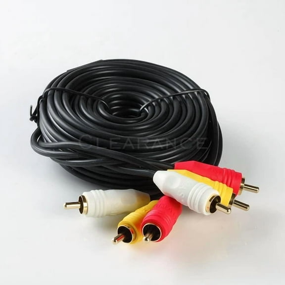 12 Ft Gold Plated Rca Audio Video Av Cable For Hdtv Dvd Vcr