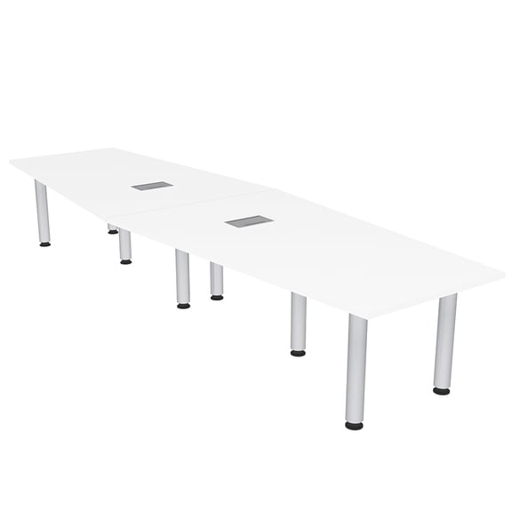 12 Ft Hexagon Irregular Conference Table With Power And Data Post Legs