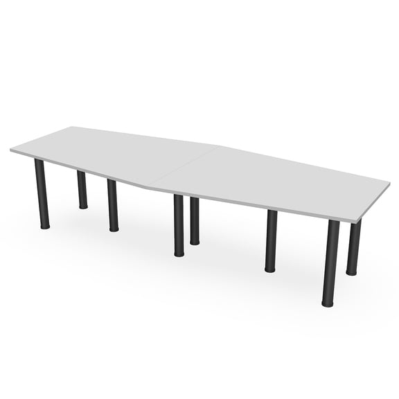 12 Ft Hexagon Irregular Conference Table With Power And Data Post Legs