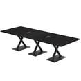 thumbnail image 1 of 12 Ft Rectangular Modular Conference Table With X Bases Power And Data, 1 of 7