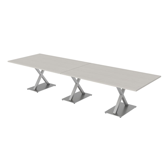 12 Ft Rectangular Modular Conference Table With X Bases Power And Data ...