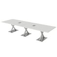 thumbnail image 1 of 12 Ft Rectangular Modular Conference Table With X Bases Power And Data, 1 of 7