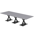 thumbnail image 1 of 12 Ft Rectangular Modular Conference Table With X Bases Power And Data, 1 of 5