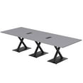 thumbnail image 1 of 12 Ft Rectangular Modular Conference Table With X Bases Power And Data, 1 of 7