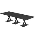 thumbnail image 1 of 12 Ft Rectangular Modular Conference Table With X Bases Power And Data, 1 of 5