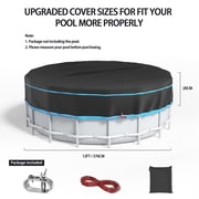 12 Ft Round Pool Cover, Solar Cover for Above Ground Pools, Heavy Duty Swimming Pool Cover Protector with Winch and Cable, Strong Tear Resistant Winter Pool Cover Ideal for Waterproof and Dustproof