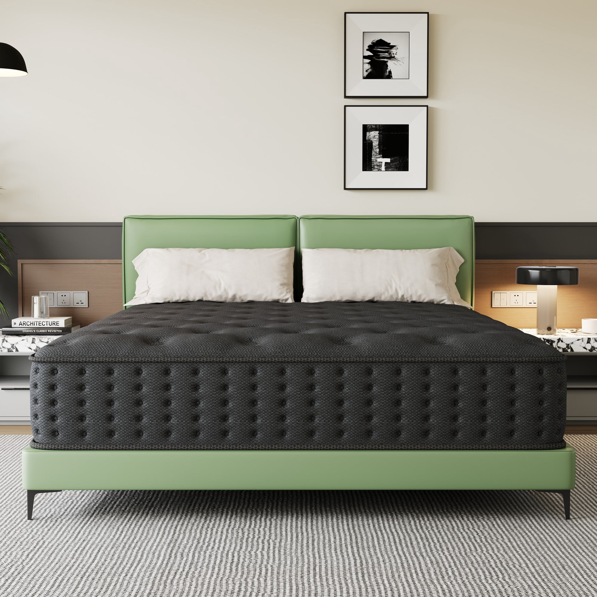 Tryagat 12” Full Hybrid Mattress in a Box, Medium Firm Full Size Mattresses, Cooling Gel Memory Foam Mattress with Individually Wrapped Pocket Coils, Pressure Relief
