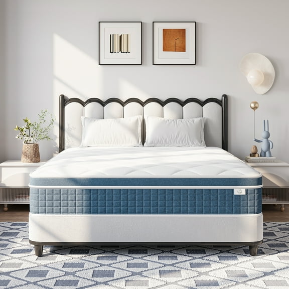 12" Full Mattress,Memory Foam & Spring Hybrid Mattress Full Size,Medium Feel,Breathable Comfort Pressure Relieving for Guest Bedroom - Individual Pocket