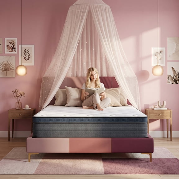 12" Full Medium Firm Hybrid Mattress, Balanced Support with Motion-Free and Airflow Design