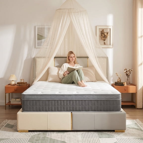 12" Full Medium Firm Hybrid Mattress, Balanced Support with Motion-Free and Airflow Design