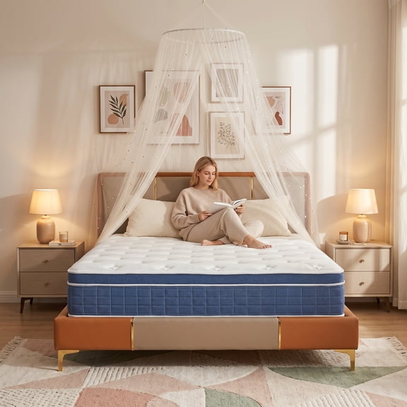 12" Full Medium Firm Hybrid Mattress, Balanced Support with Motion-Free and Airflow Design