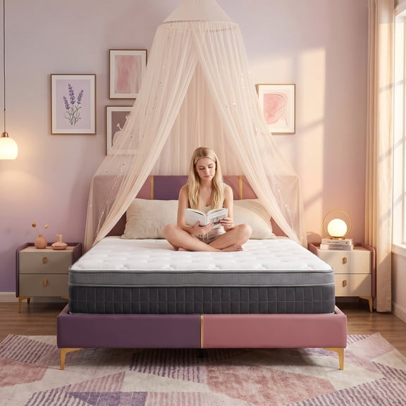 12" Full Medium Firm Hybrid Mattress, Balanced Support with Motion-Free and Airflow Design
