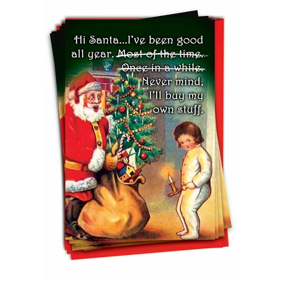 12 Funny Christmas Greeting Cards (1 Design, 12 Cards) - Buy My Own Stuff