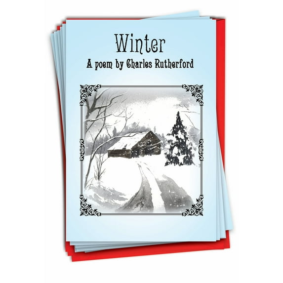 12 Funny Merry Christmas Cards Pack (1 Design, 12 Cards) - Christmas Poem Christmas B1425