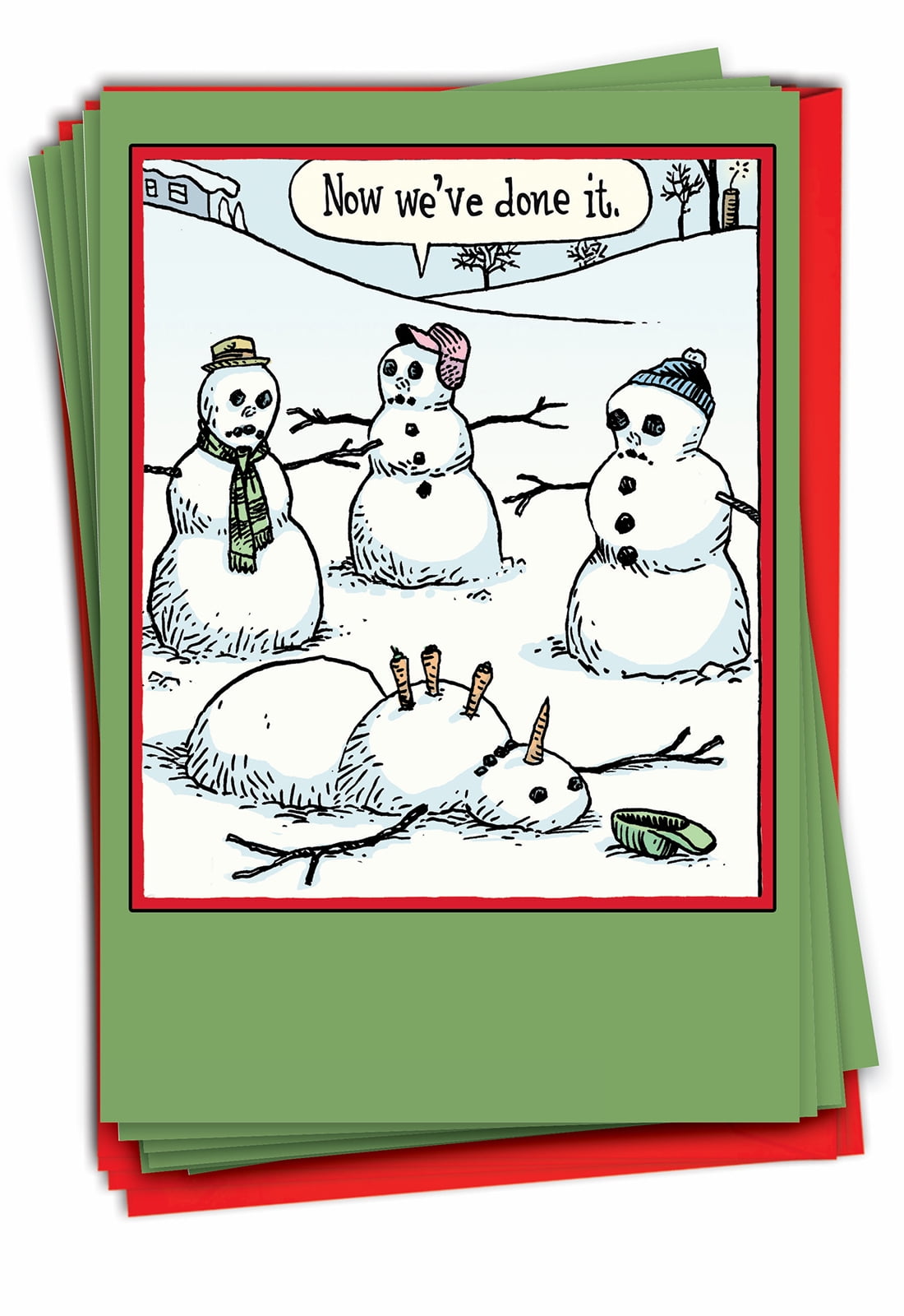 The Best Card Company Pack Of 12 Funny Christmas Greeting Cards With Envelopes, Humor Holiday For Men And Women (1 Design, 12 Cards) - C9563AXSG-B12x1