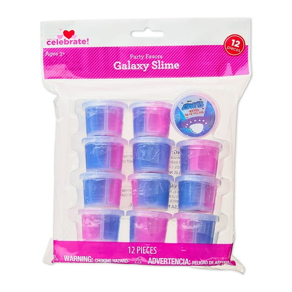 Galaxy Slime Party Favors, Pink and Blue, 12 Count, Valentine's Day by Way To Celebrate