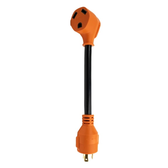 12" GENERATOR ADAPTER CORD - 30 A MALE 3-PRONG TO 30 A FEMALE